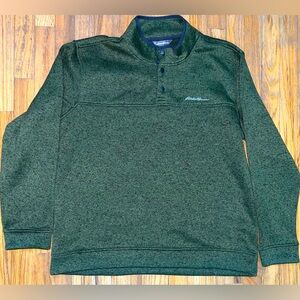 Eddie Bauer Men's Green and Grey Sweatshirt